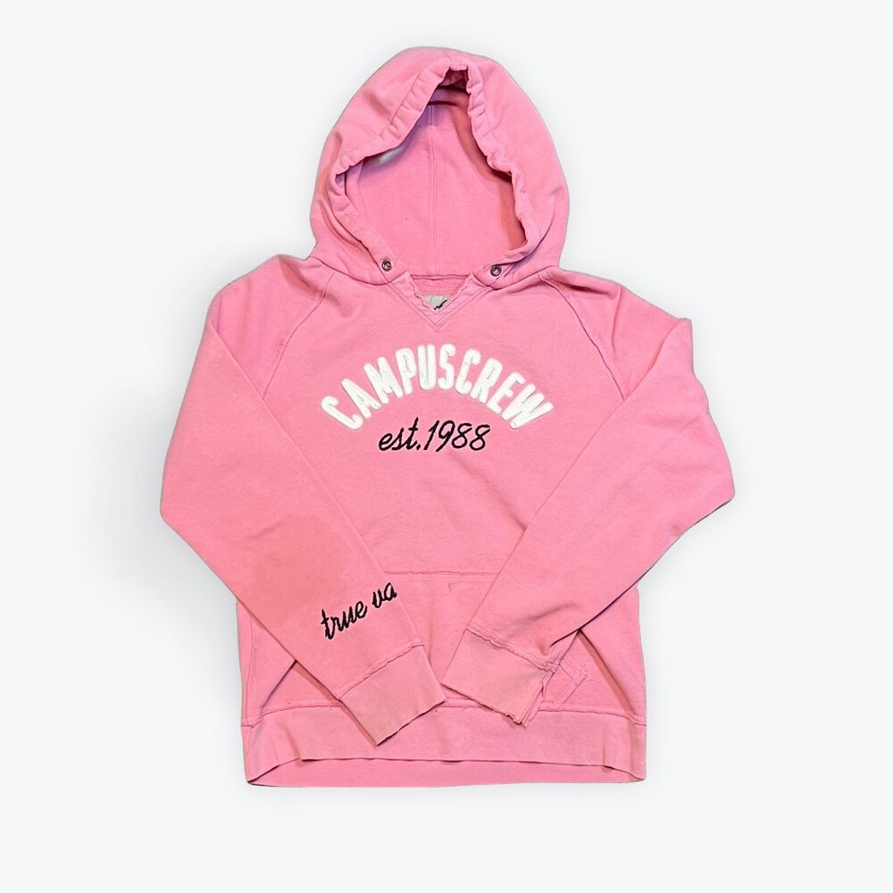 XL | Y2K Pink Campus Crew Hoodie